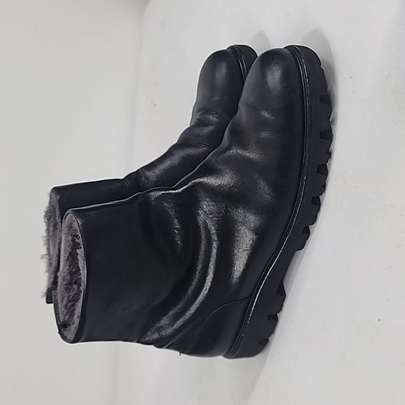 VINCE Counter Leather Shearling Lined Ankle Boots Lug Sole 12 - Picture 1 of 5